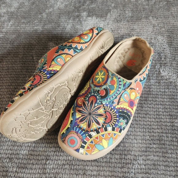 UIN Women's Blossom Malaga Women  Multi Sz 7 Clog Slides Art Deco Cottage Core, - Picture 6 of 10
